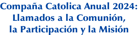 Compaña Catolica Anual 2024: Llamados a la Comunión,  la Participación y la Misión